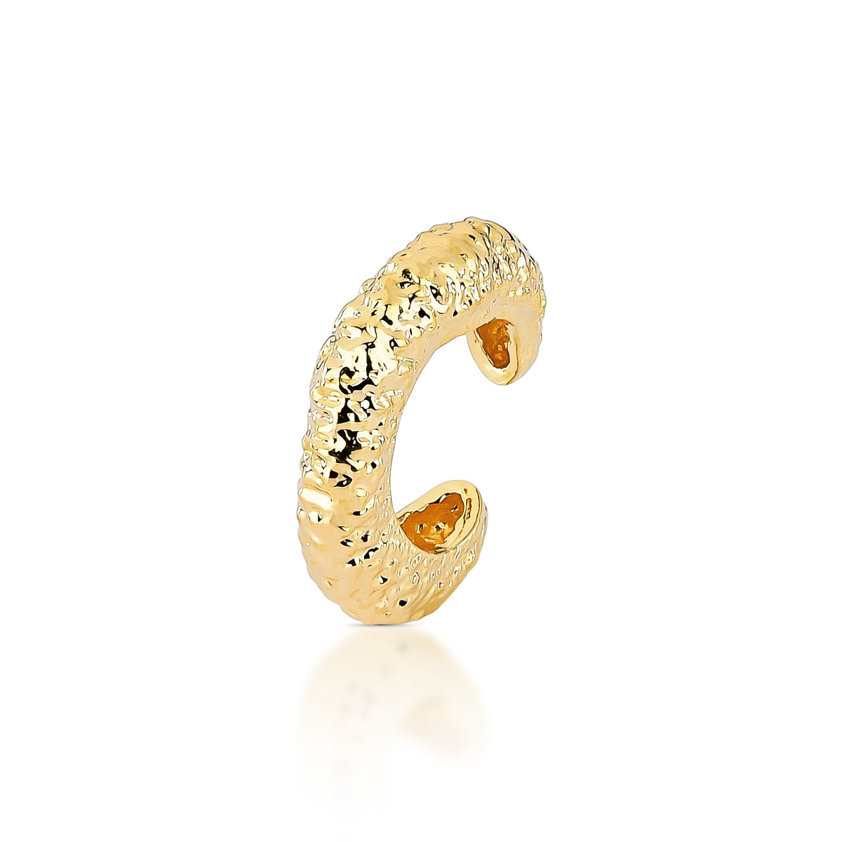 Piercing Fake Dourado Texturizado com Banho de Ouro 18K - Imagem 2