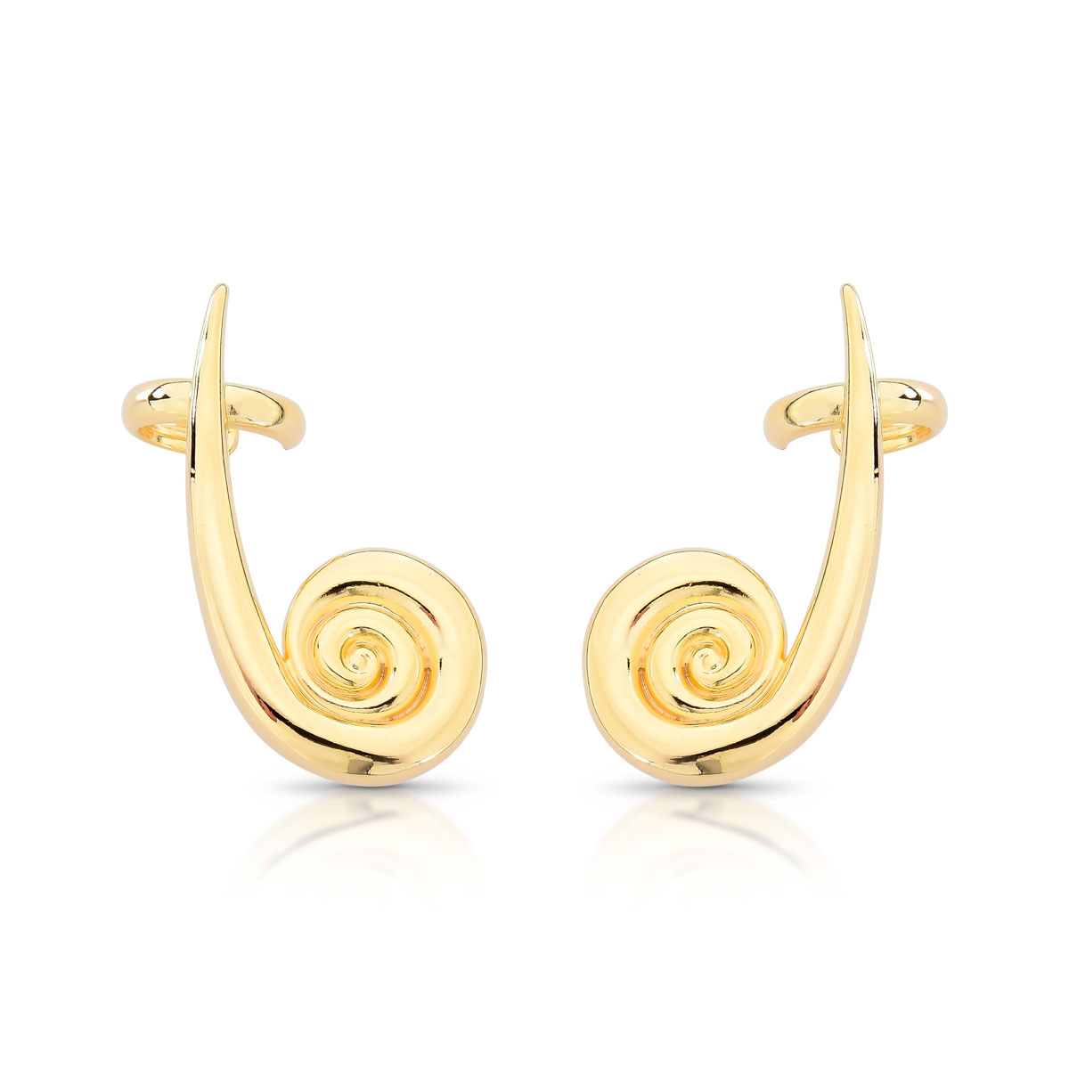Brinco Ear Cuff Dourado Banhado a Ouro 18K - Imagem 2