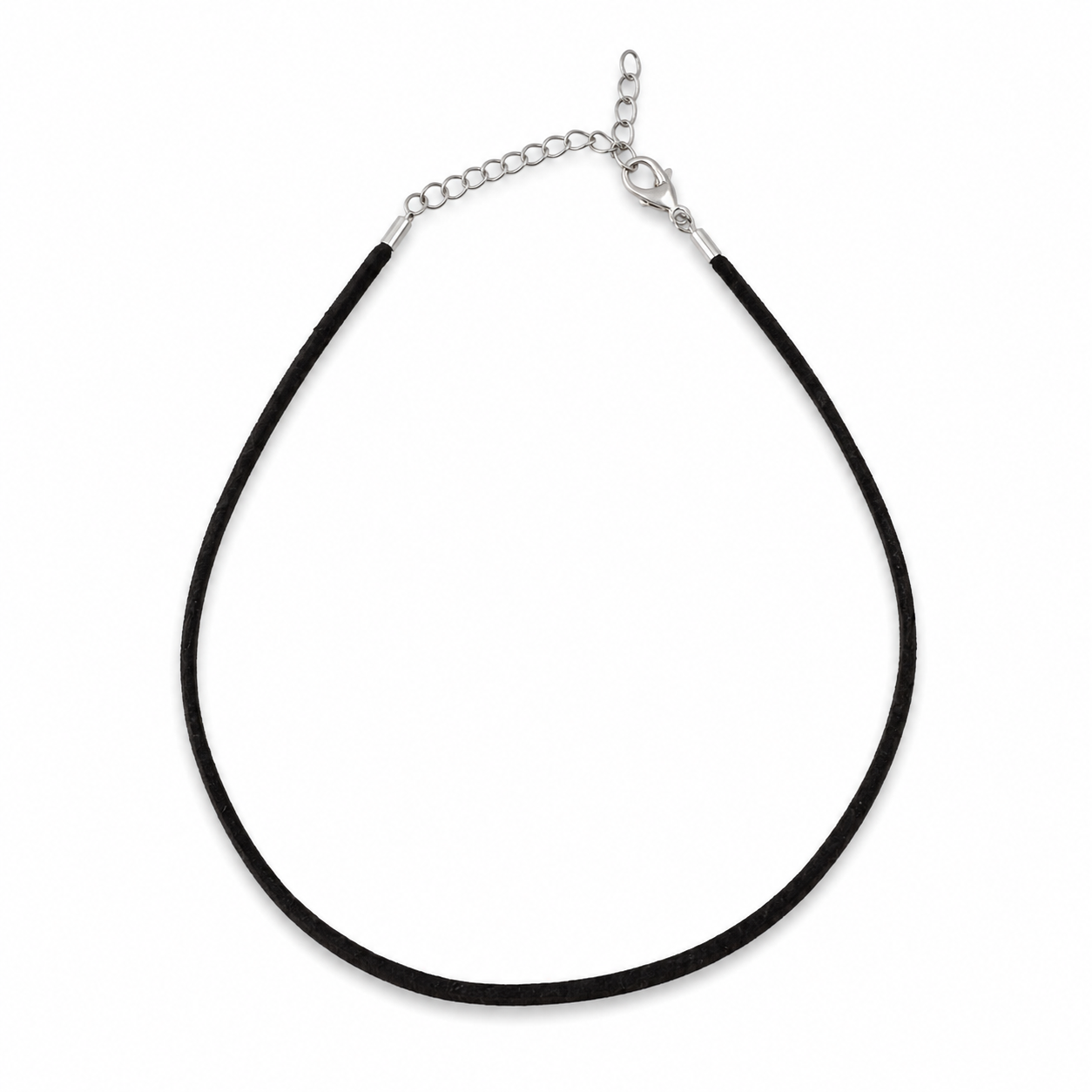 Colar Choker de Camurça Preta com Extensor