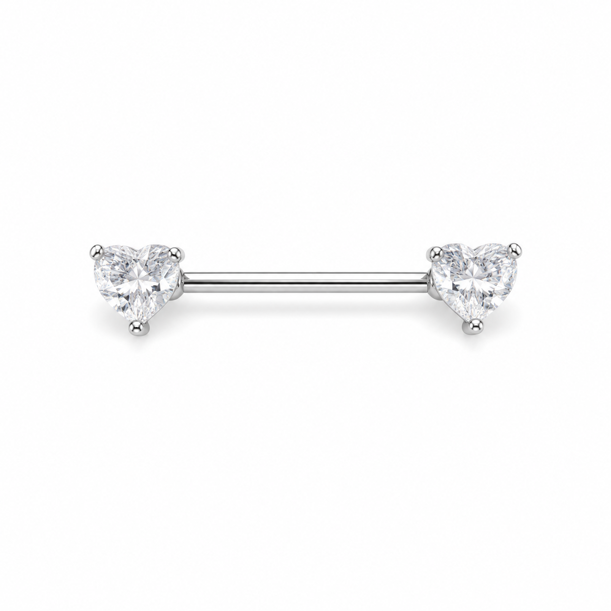 Piercing com 2 Corações em Zircônia