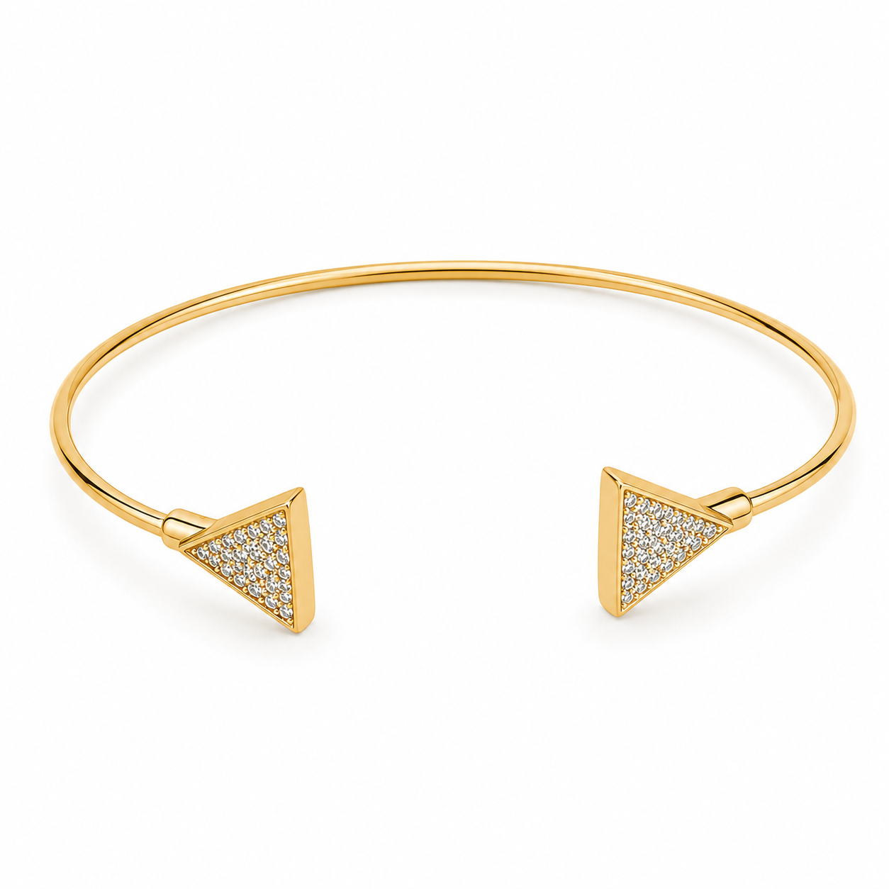 Bracelete Aberto com Triângulos Cravejados - Imagem 2