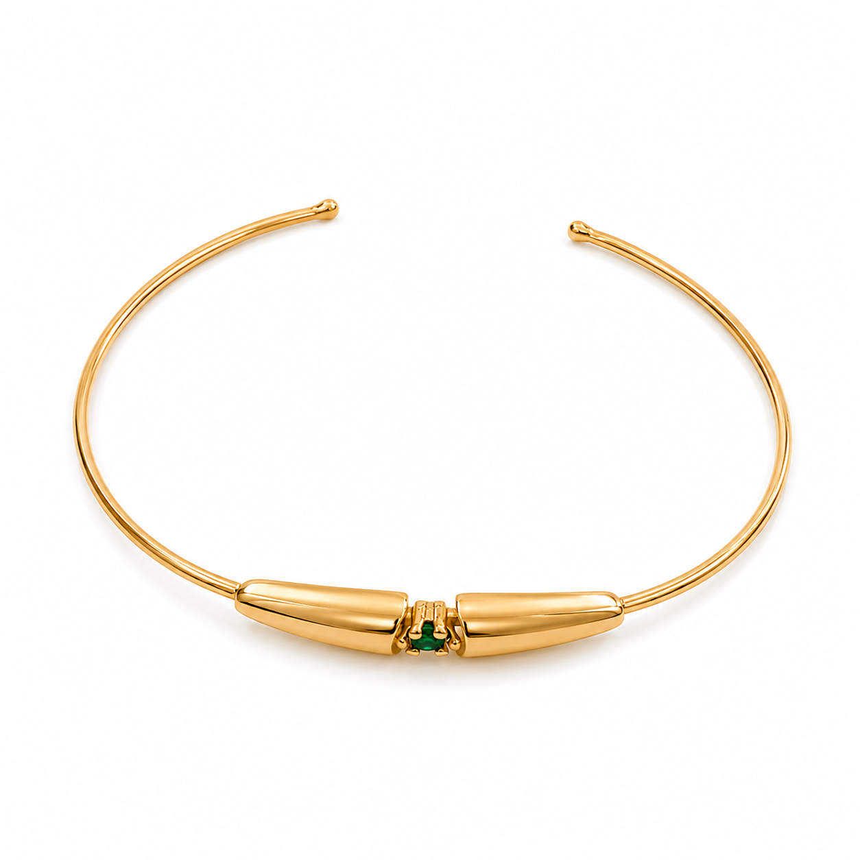 Bracelete Rígido com Zircônia Verde - Imagem 2