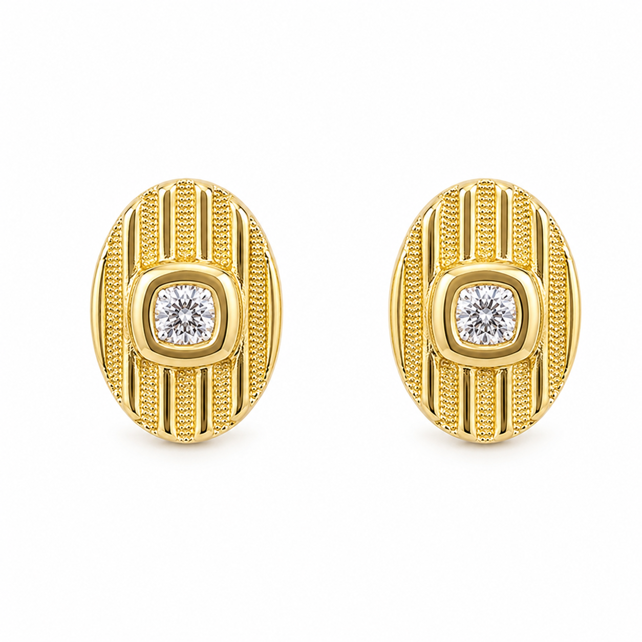 Brinco Oval com Zircônia Central - Imagem 2