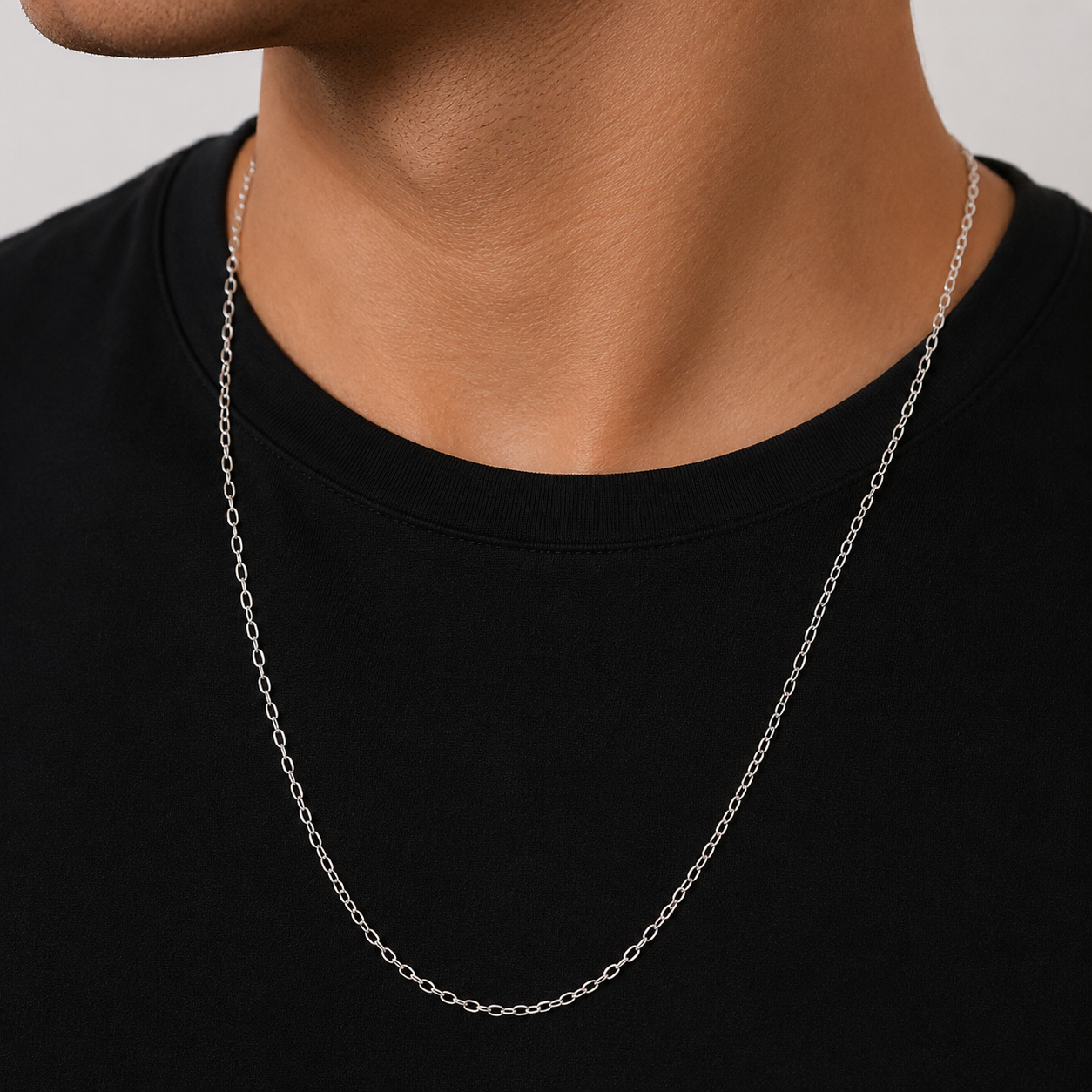 Colar Elo Cadeado Fino em Prata 925 – 70 cm