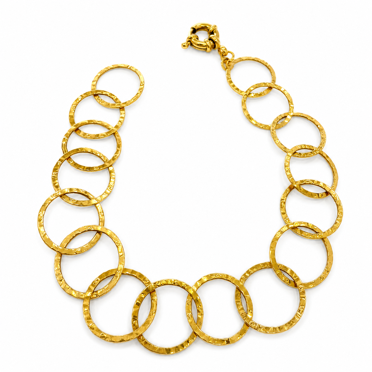 Colar de Elos Circulares Dourado - Imagem 2