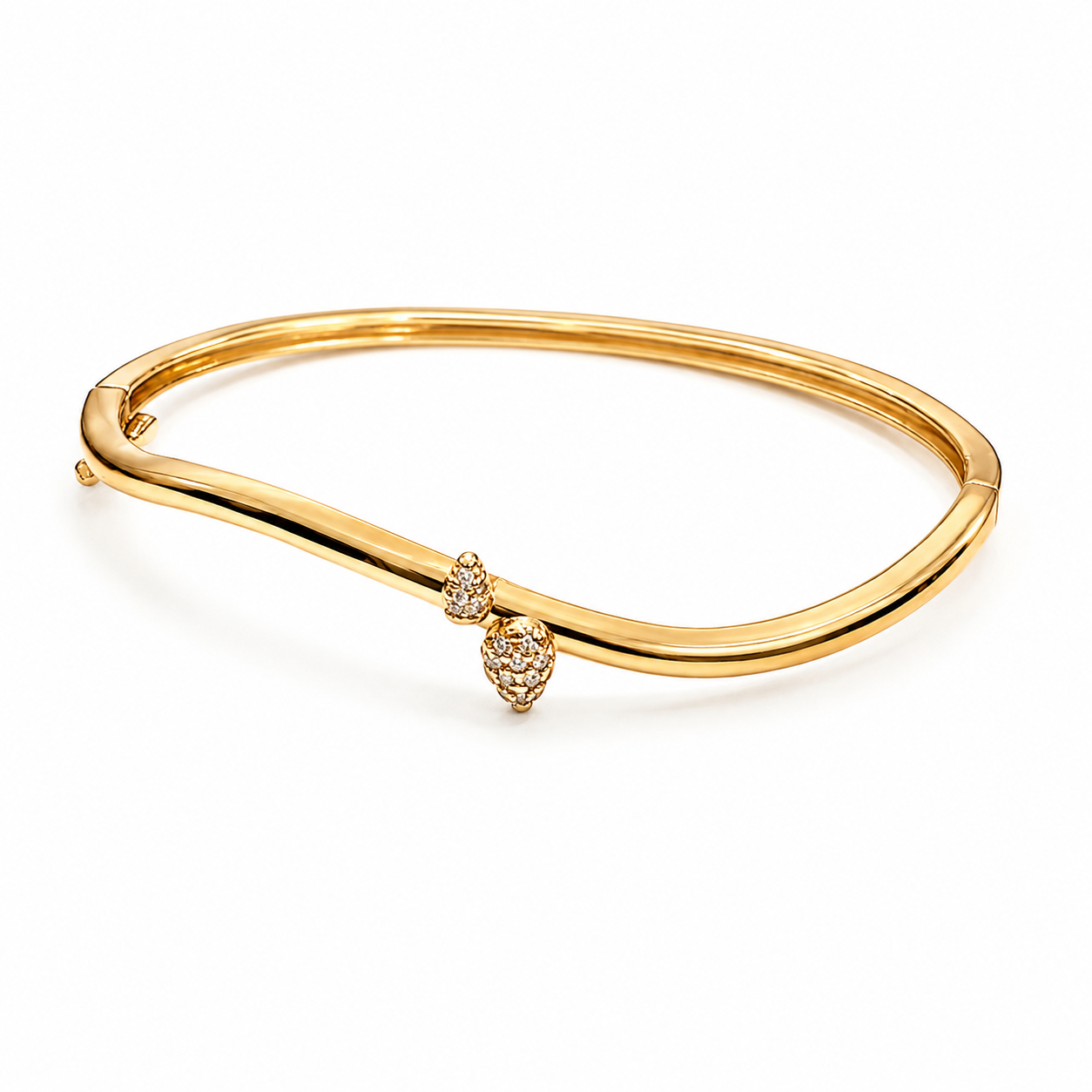 Bracelete Aberto com Gotas Cravejadas - Imagem 2