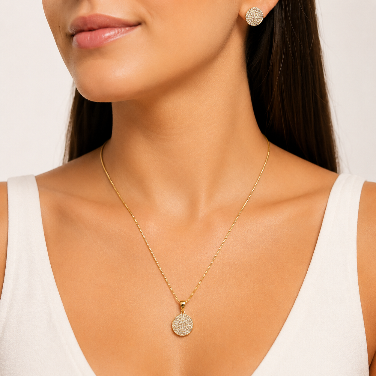 Conjunto Redondo Cravejado com Zircônias