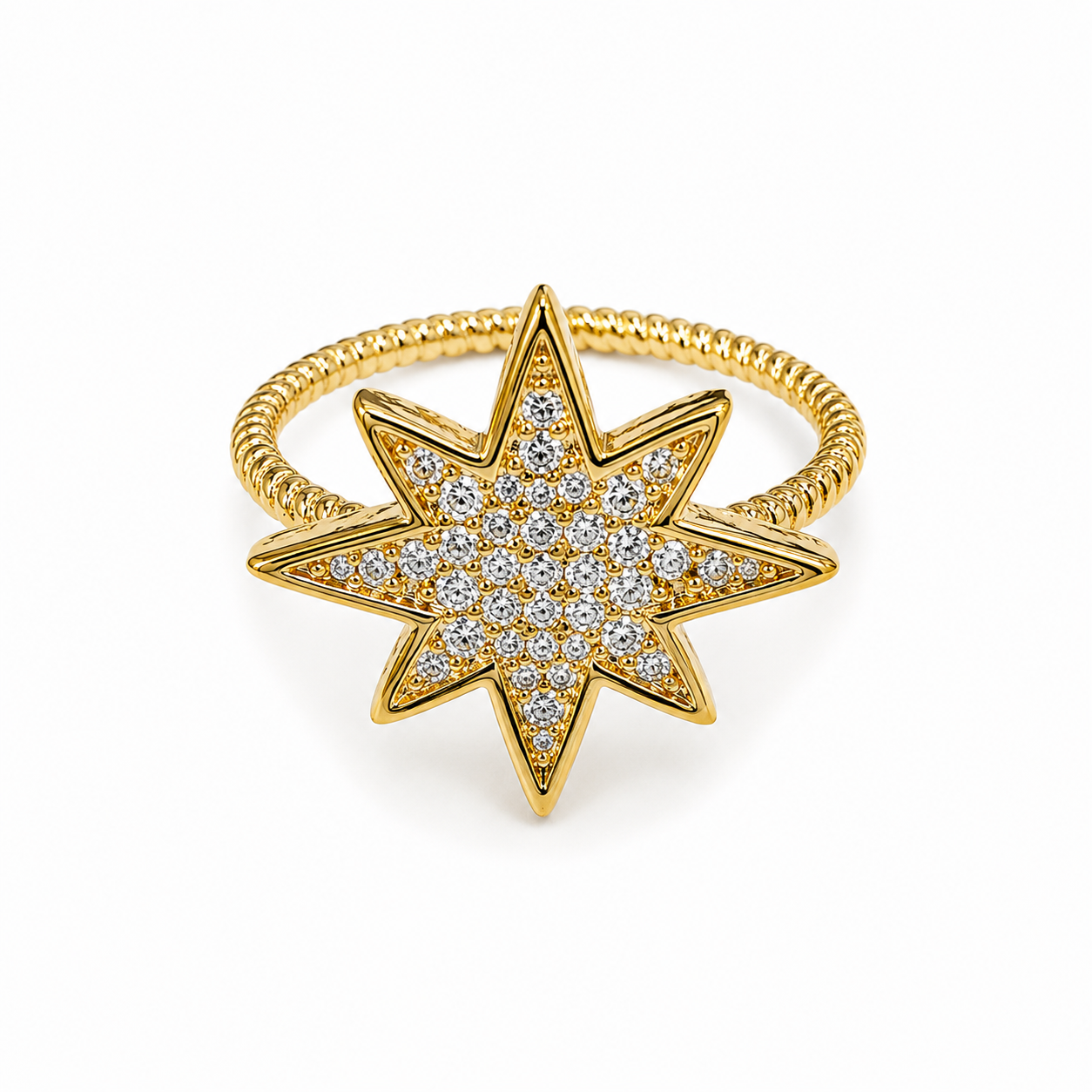 Anel Estrela Cravejada com Microzircônias - Imagem 2