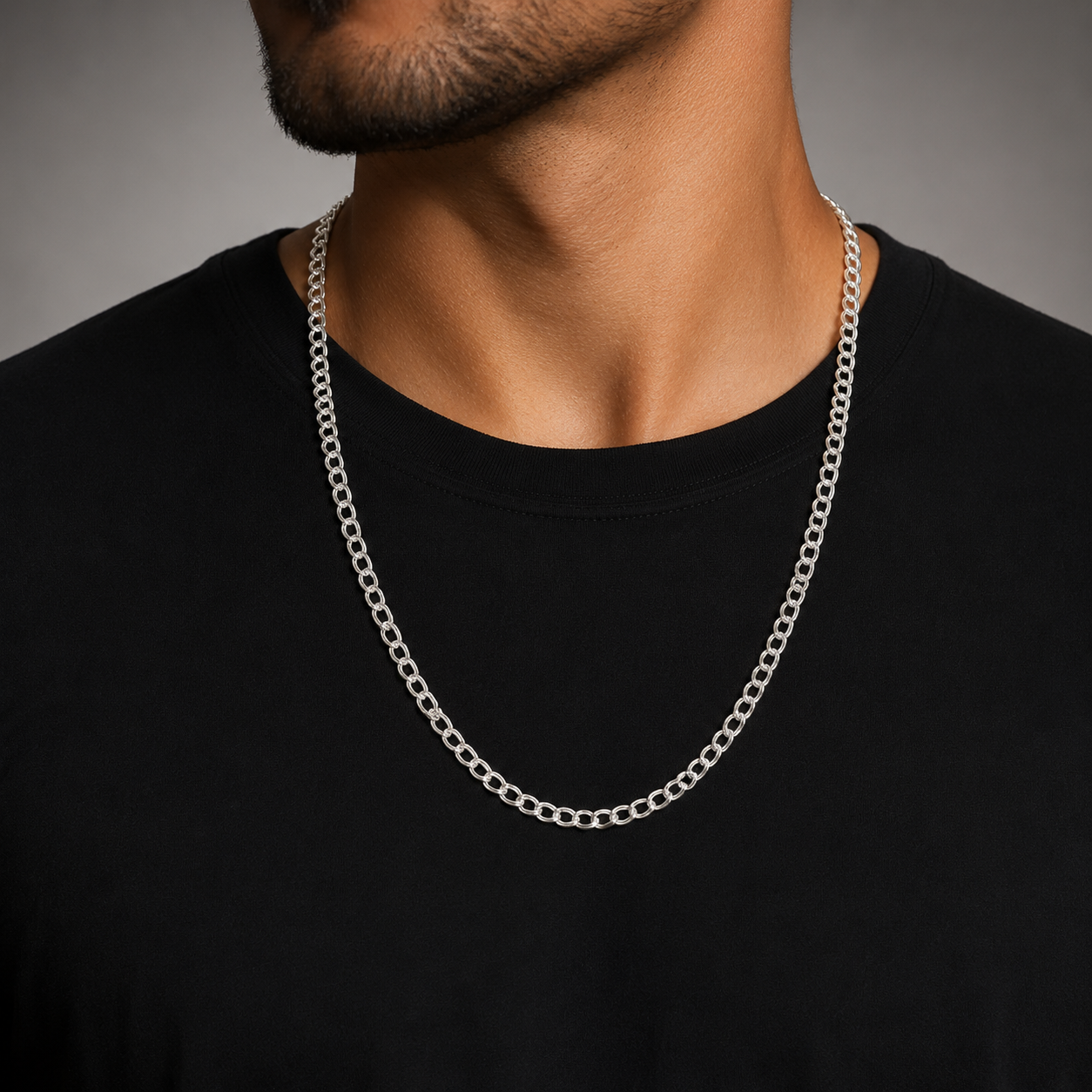 Colar Elo Duplo em Prata 925 60cm