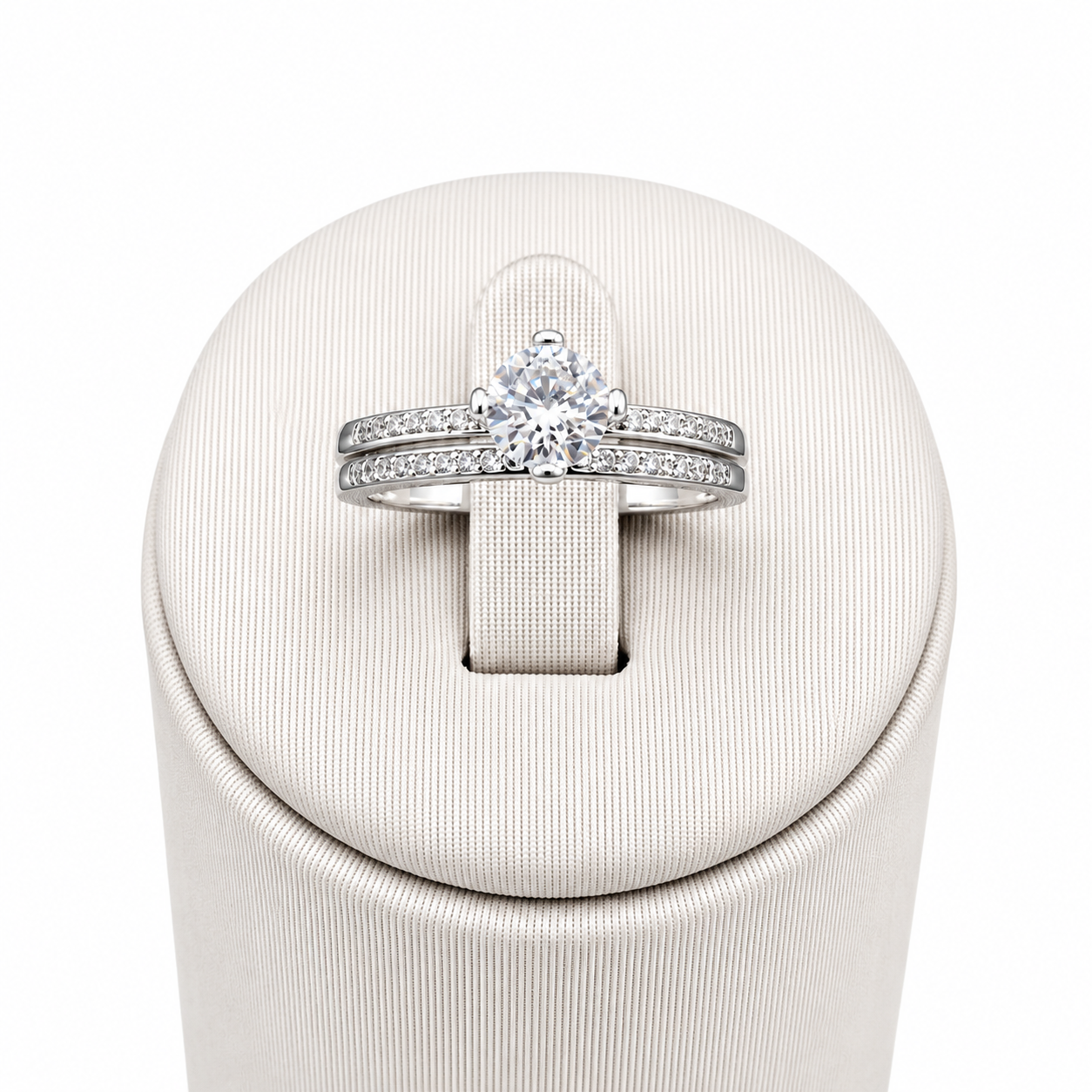 Conjunto de Anéis em Prata 925 com Zircônia Cristal - Imagem 2