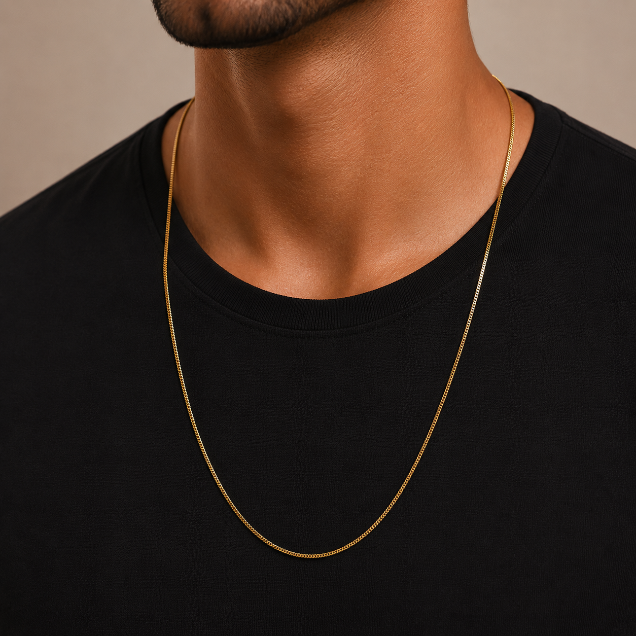 Cordão Malha Veneziana Dourado