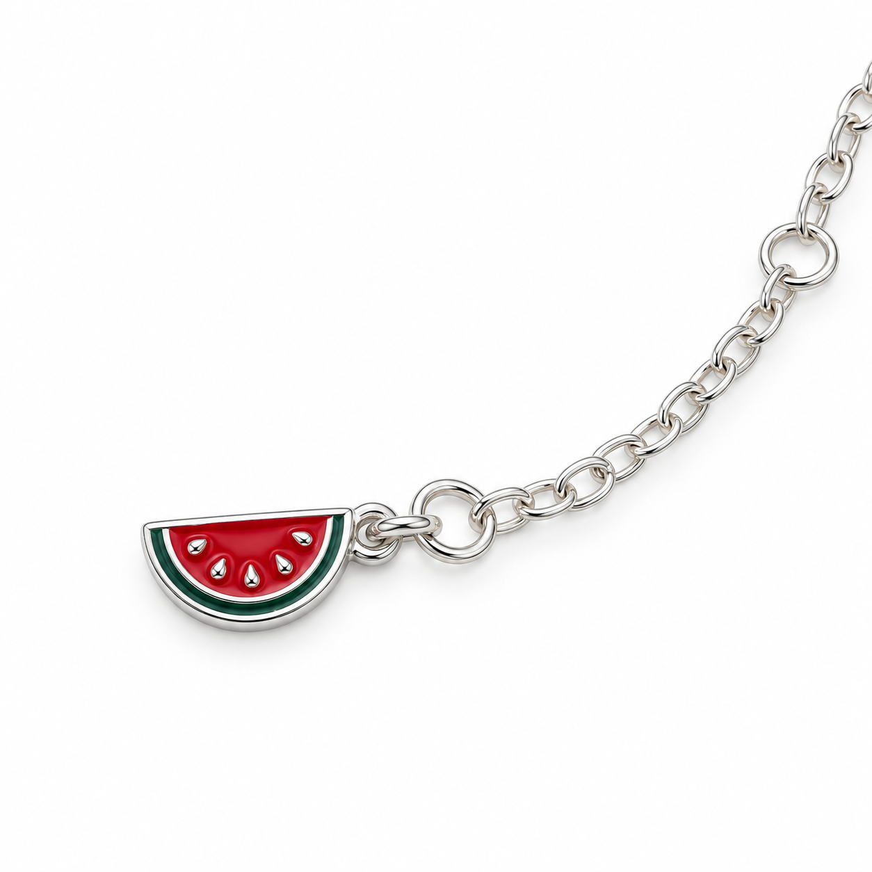 Pulseira Infantil em Prata 925 com Pingentes de Melancia - Imagem 2