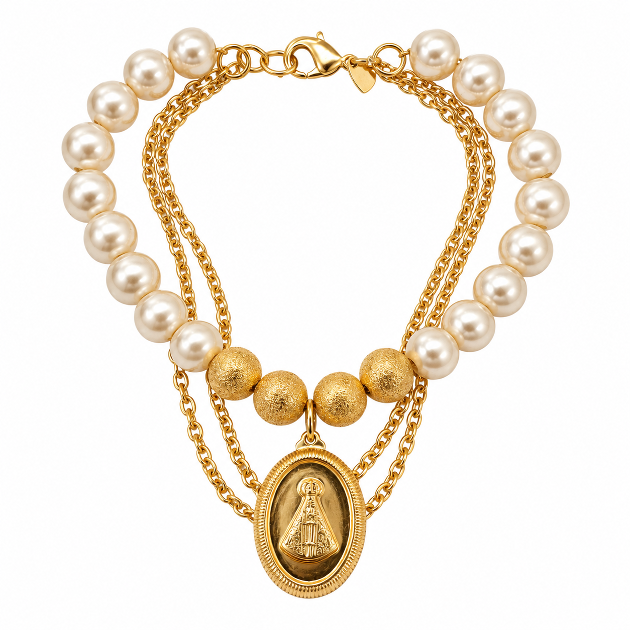 Pulseira N/S Aparecida com Pérolas - Imagem 2
