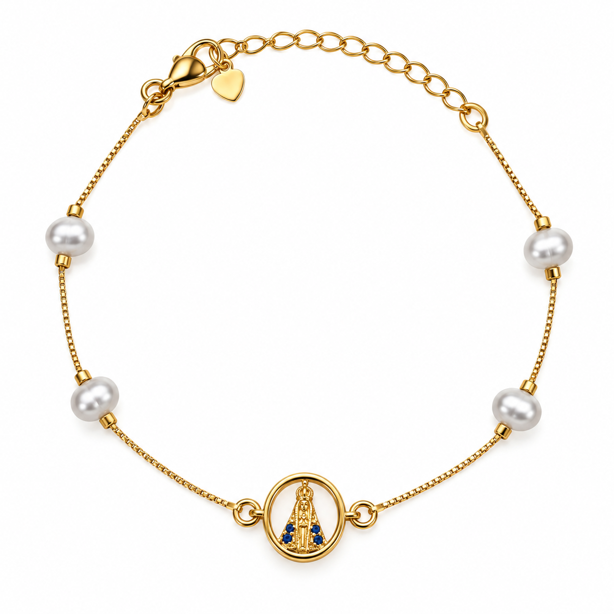 Pulseira Nossa Senhora Aparecida com Pérolas - Imagem 2